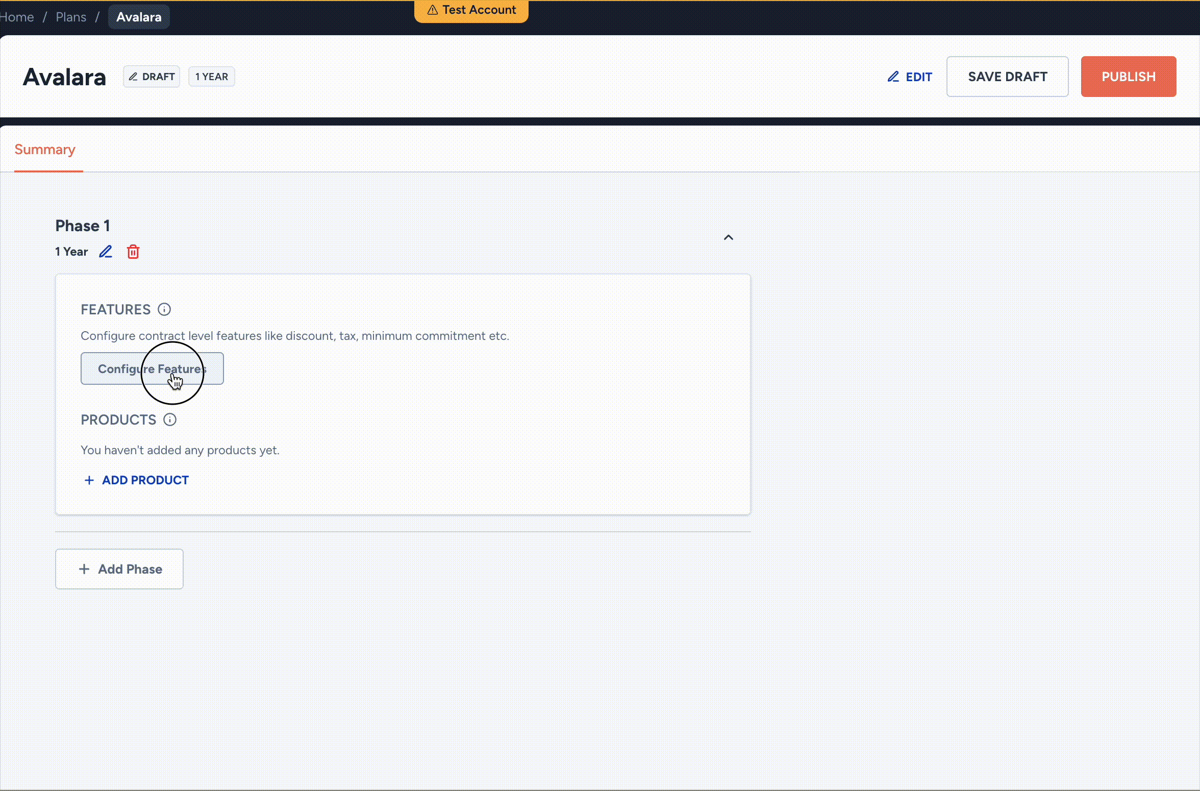 the **AvaTax** button in the **Add More Features** section of the **Plan Information** section